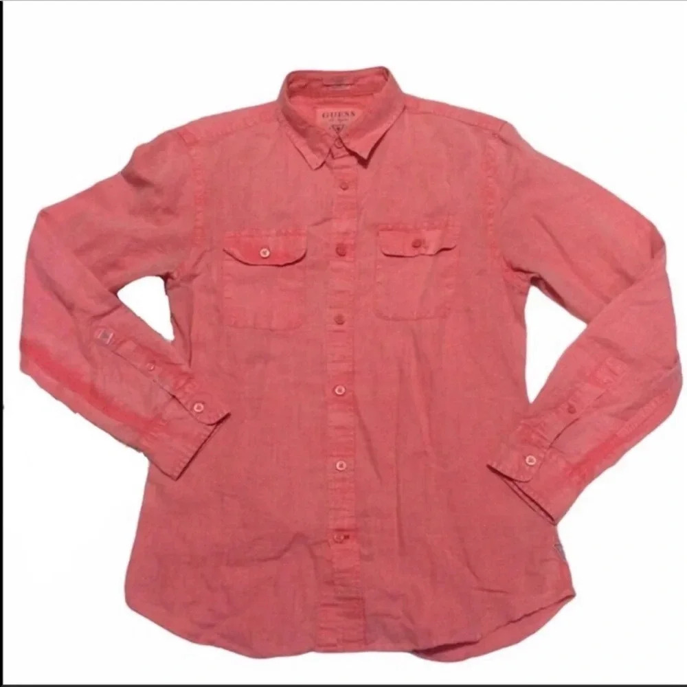 Guess Men's Button Down Long Sleeve Shirt Size Small